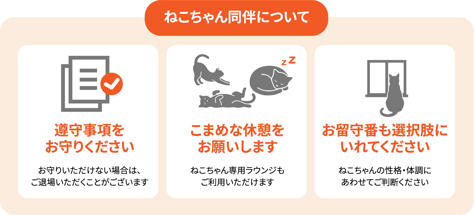 ねこちゃん同伴について
